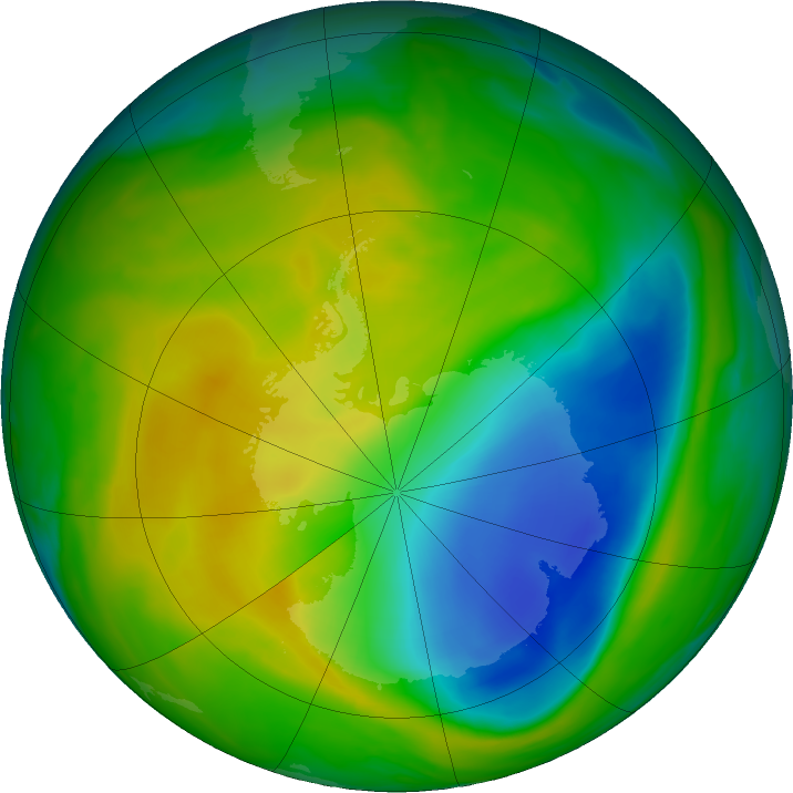 Antarctic ozone map for 12 November 2017